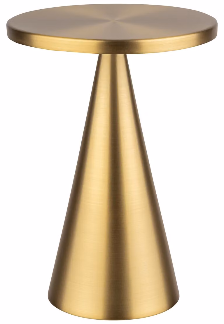 Lampada da tavolo CONE, a batteria, altezza 18 cm, color oro, inclusa base di ricarica