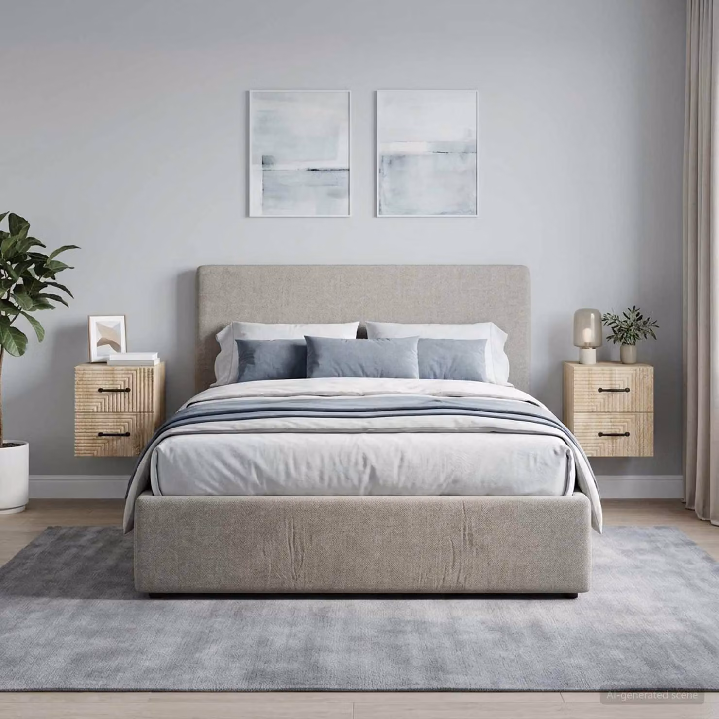 Set di 2 comodini sospesi vidaXL in Rovere Sonoma, L 34,5 cm x P 33 cm x H 40 cm