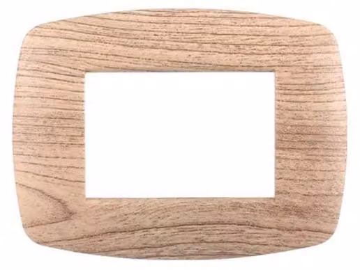 Ettroit placca compatibile Bticino Livinglight 3 moduli plastica slim colore legno chiaro - LN87304