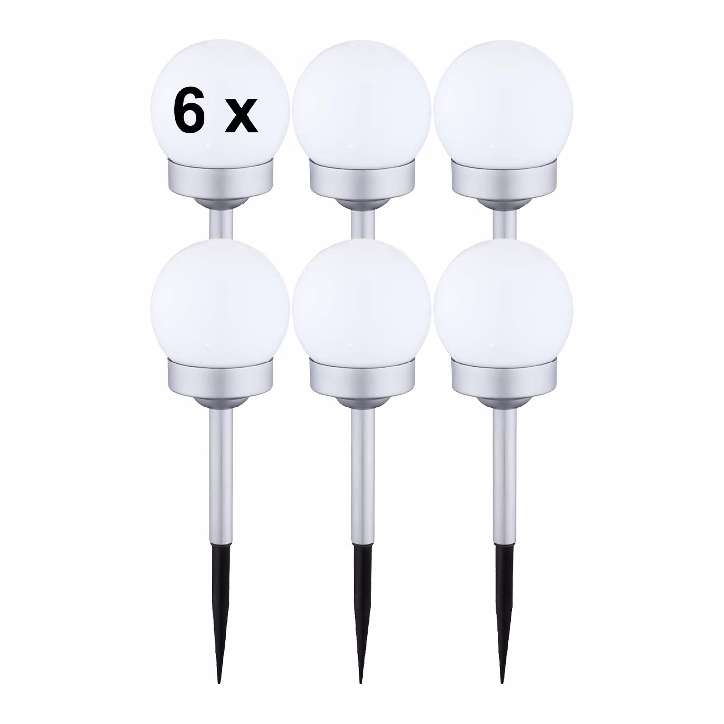 Luce solare da giardino set di 6 globi solari argento lampada solare luce esterna solare