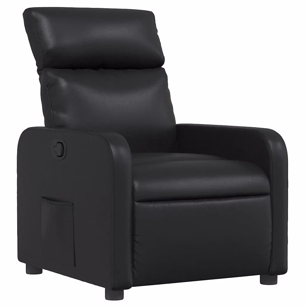 Poltrona Reclinabile Relax vidaXL in Similpelle Nera con Braccioli e Funzione Auto-Return – 2