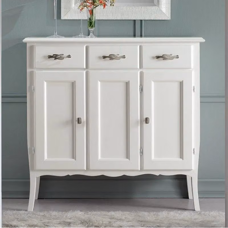 Madia in legno grezzo con 3 ante e 3 cassetti Mobili 2G L: 105 cm, P: 42 cm, H: 101 cm – 2
