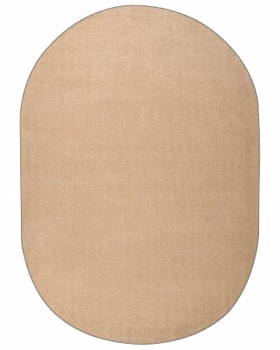Beliani Tappeto moderno in poliestere a pelo lungo, tuftato a macchina, ovale, 160 x 230 cm, beige,