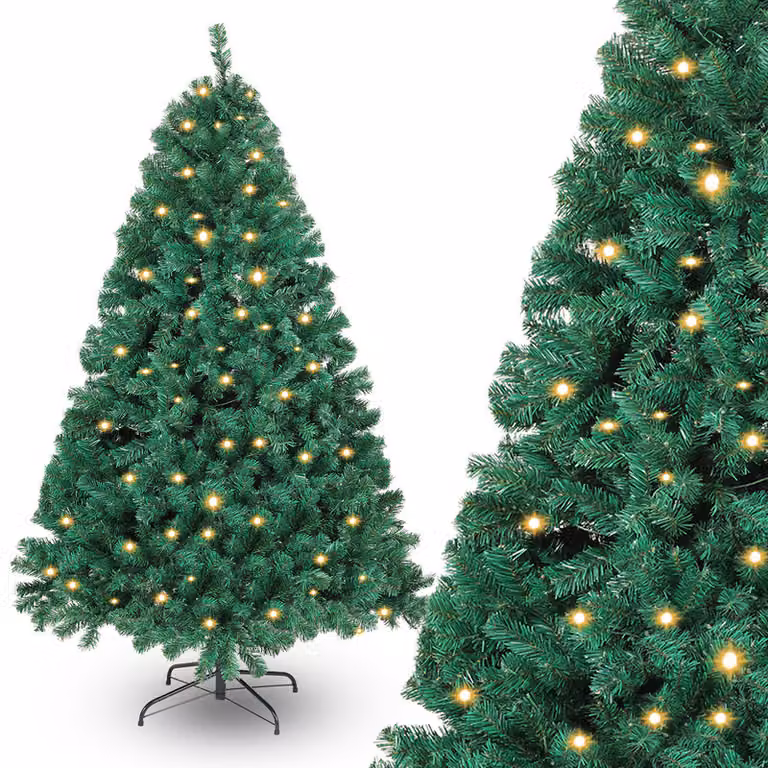 Jayseuw albero di Natale artificiale 180cm Albero di Natale artificiale con illuminazione LED albero di Natale per la decorazione di Natale