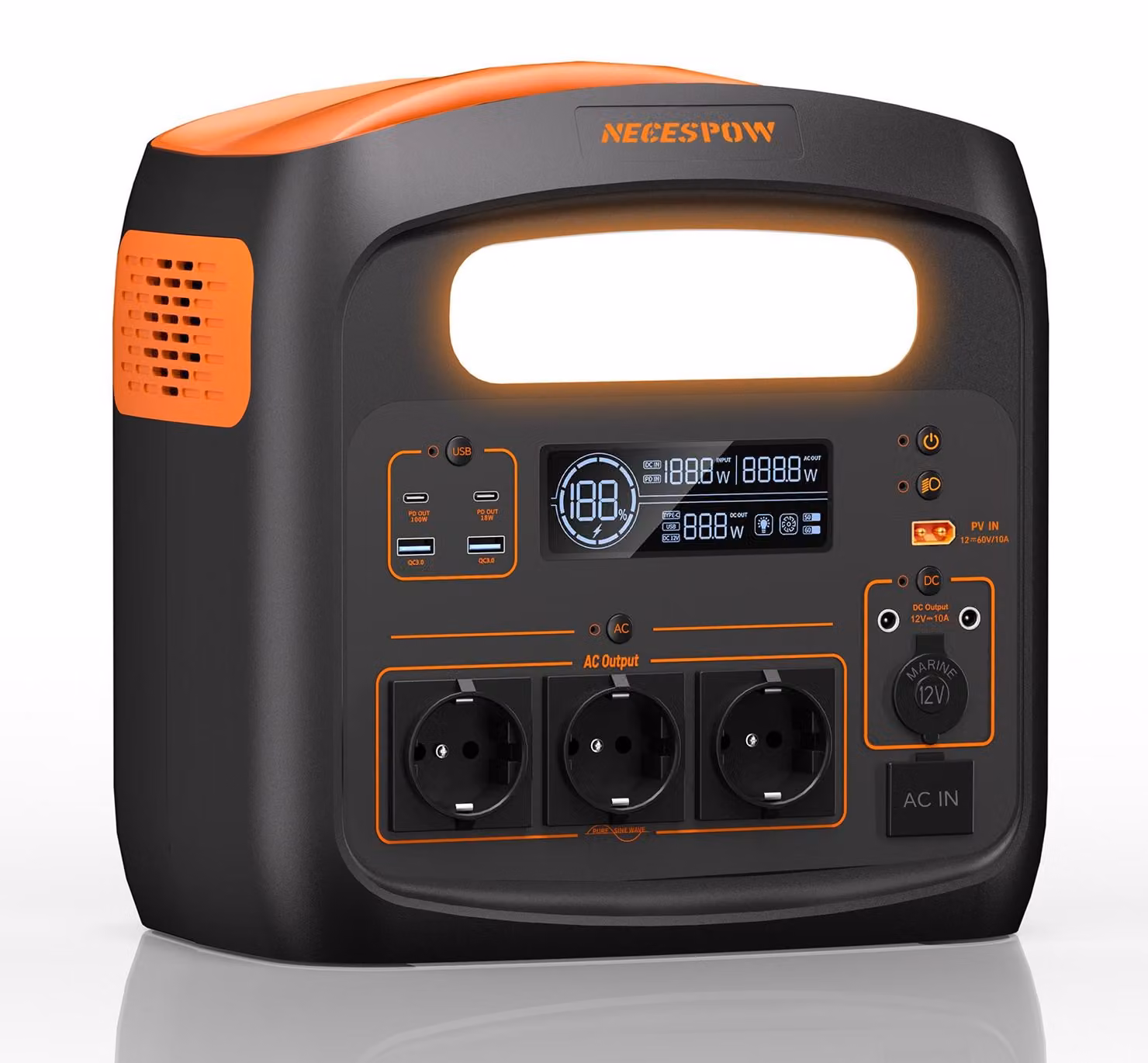 Centralina portatile da 1800W, 1024Wh - Batteria LiFePO4 - Alimentazione mobile
