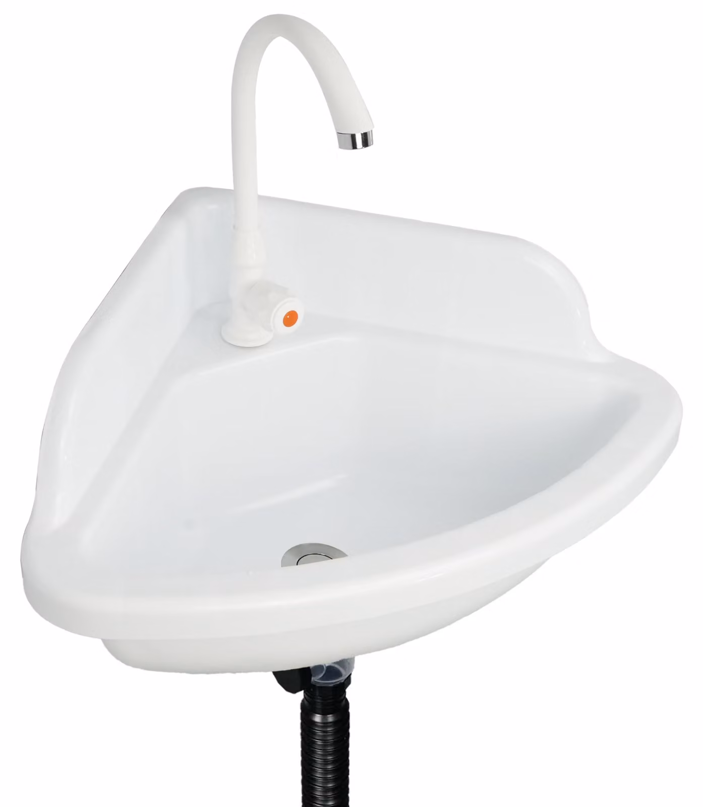 Lavabo in plastica, autoadesivo, dimensioni 47 x 48 cm, con foro per il rubinetto