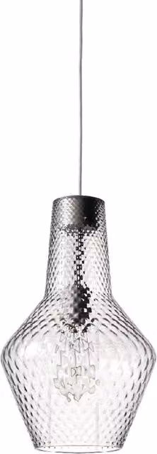 Zafferano Lampada a sospensione, vetro soffiato e metallo, ø 250x3180 mm, 1x E27 da 70 Watt, IP20, struttura grigia, vetro trasparente