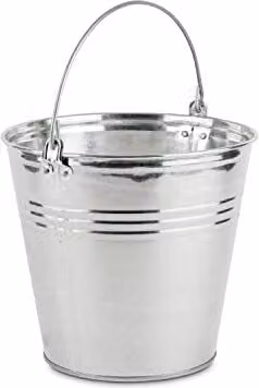 Secchio zincato da 5 litri con manico – Secchio metallico zincato con manico, robusto secchio per acqua e secchio da giardino, utilizzabile come coprivaso, secchio per piante o secchio decorativo per la casa
