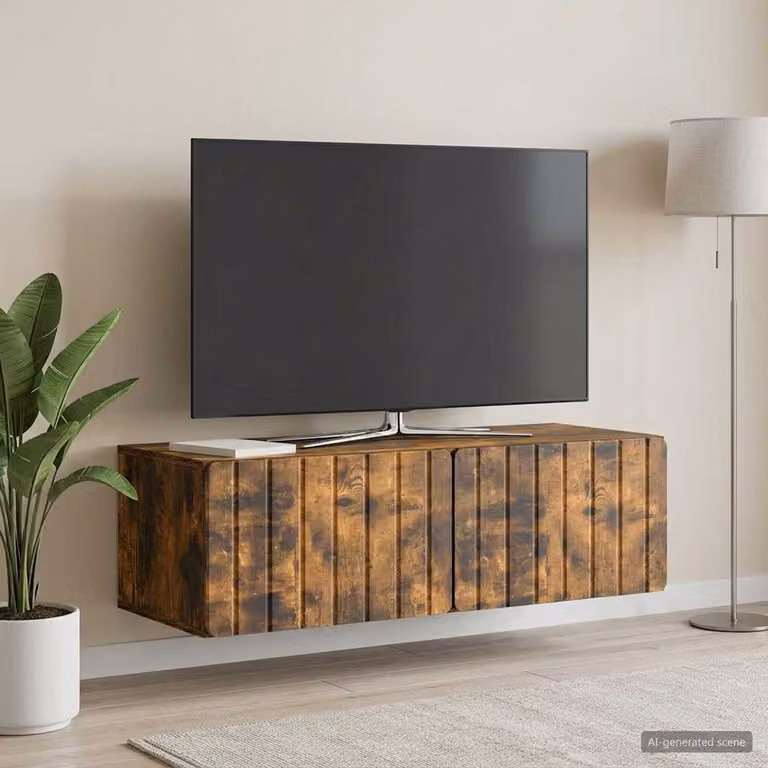 vidaXL Mobile Porta TV da Muro Moderno in Legno Marrone L: 98 cm, P: 41 cm, H: 30 cm