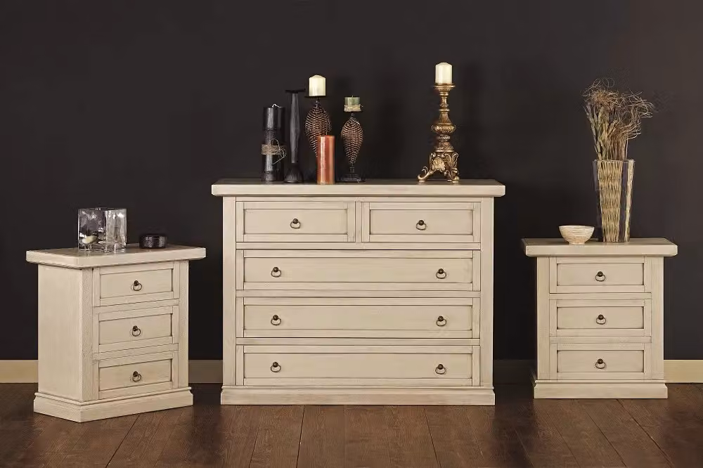 Set di 2 comodini classici Gruppo Como' laccati color avorio Mobili 2G – 2