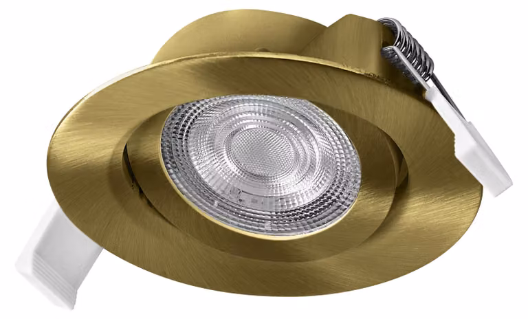 OSRAM 4099854595882 Set di faretti da incasso a LED Simple DIM 4,9 W in ottone