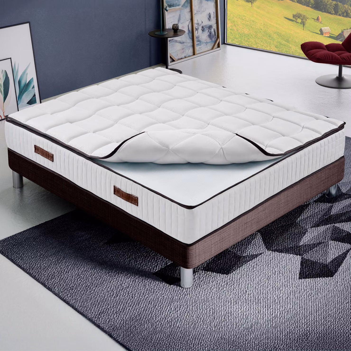 Materasso 90x190 cm, Alto 24 cm, in Memory Foam, Ortopedico e Indeformabile 3 cm Memory, Rigidità H3, 100% Italy, Sfoderabile