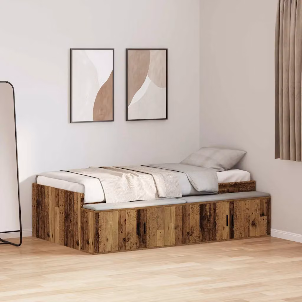 Struttura del letto con cassetto vidaXL in legno color marrone, L 90 x P 200 cm