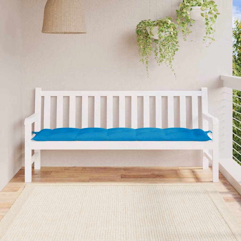 vidaXL Cuscino per Panca Azzurro 180x50x7 cm in Tessuto Oxford