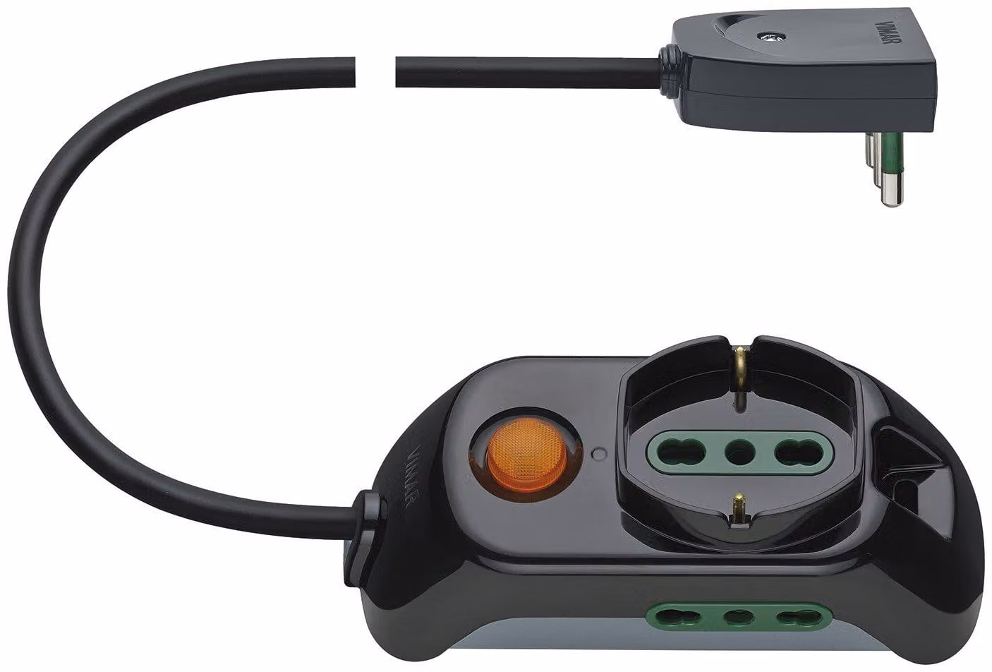 Vimar FP00511.C: Presa multipla universale con interruttore luce, 2 prese, 1 modulo