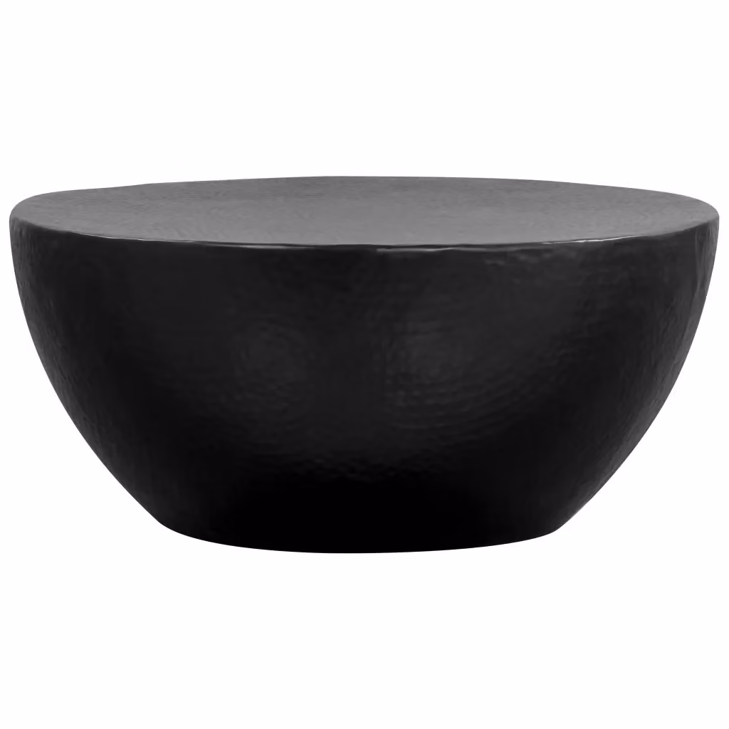 Tavolino da salotto moderno VIDAXL in metallo nero lucido, forma rotonda – 2