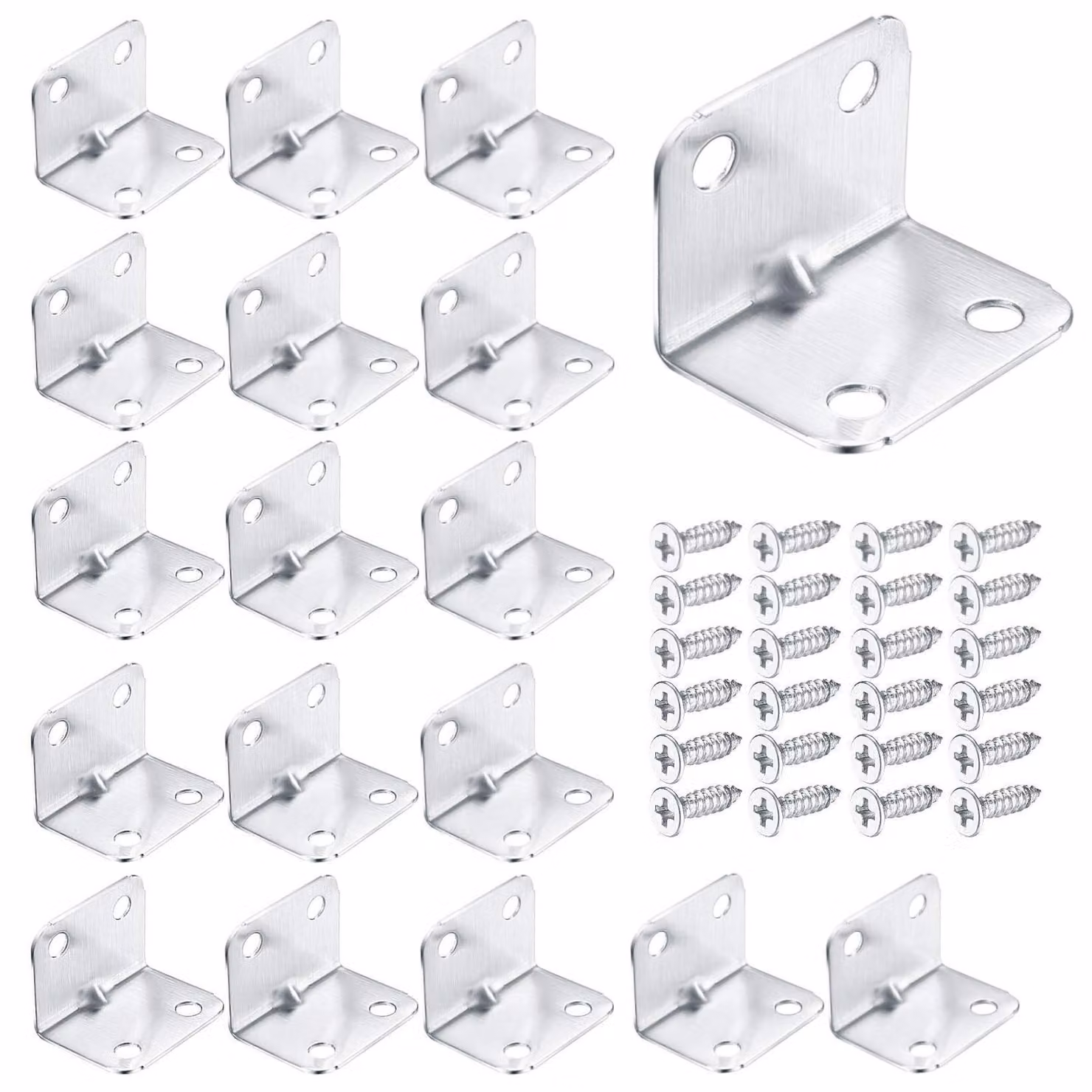 Solidchoice - 20 staffe angolari a forma di L in acciaio inossidabile per il supporto di mobili