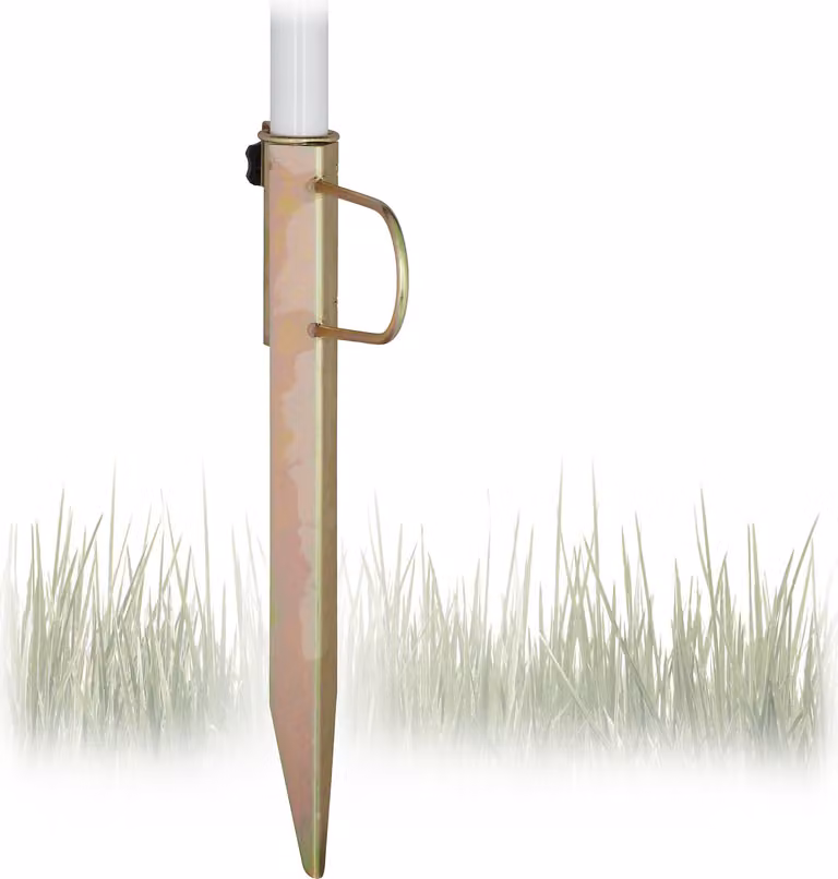 Ombrellone Relaxdays Rasendorn, base per ombrellone da giardino, acciaio zincato, per pali fino a 32 mm, H=43 cm, bronzo
