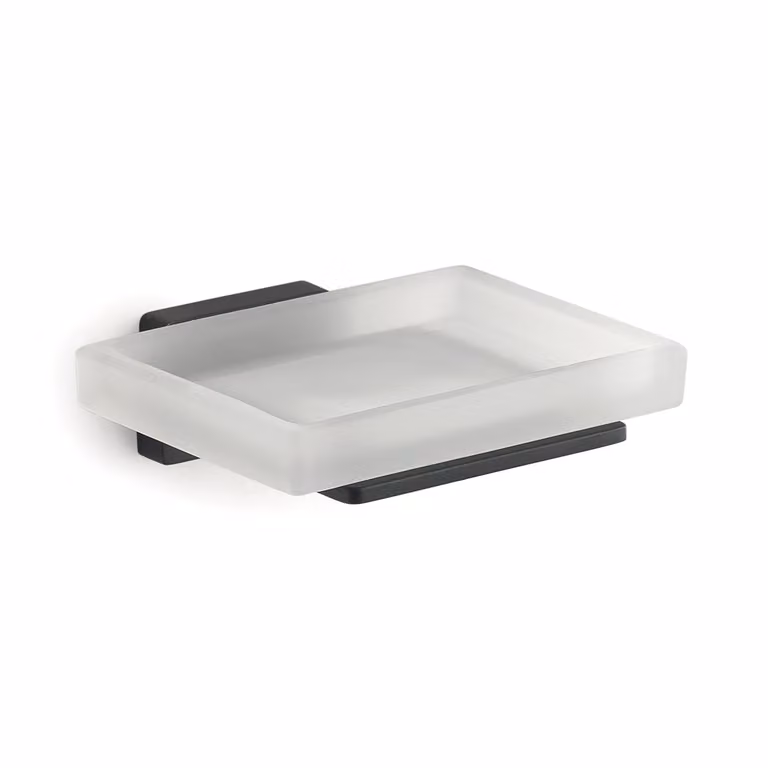 Portasapone da muro in acciaio inox e Cromall 4411 Gedy serie ATENA Nero Opaco