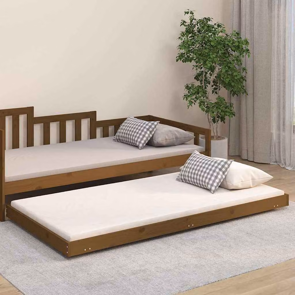 vidaXL Giroletto in legno massello di pino Marrone Ambra L/P: 100 x 200 cm