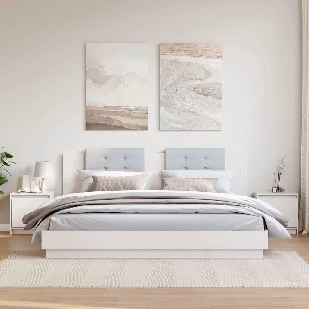 Set di 2 comodini vidaXL in legno massello di pino bianchi, L 40 cm x P 30,5 cm x H 40 cm