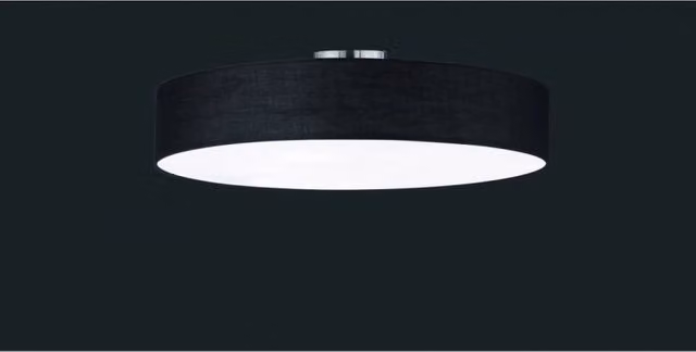 Plafoniera Hotel Trio Leuchten con paralume in tessuto nero, Ø 65 cm, 5xE27