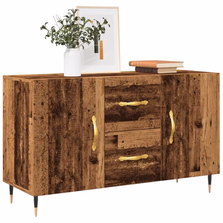 Credenza moderna vidaXL in legno e metallo, colore marrone, L 100 x P 36 x H 60 cm