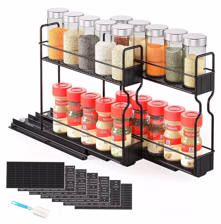 Scaffale porta erbe aromatiche - Estensibile, a 2 ripiani, con etichette