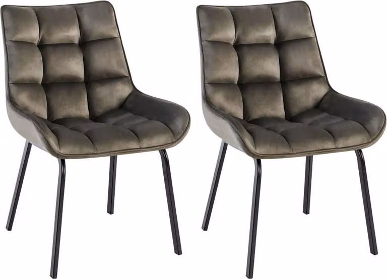 set di 2 sedie da pranzo - sedie da cucina - altezza seduta confortevole, struttura in metallo | colore: antracite | materiale: morbido