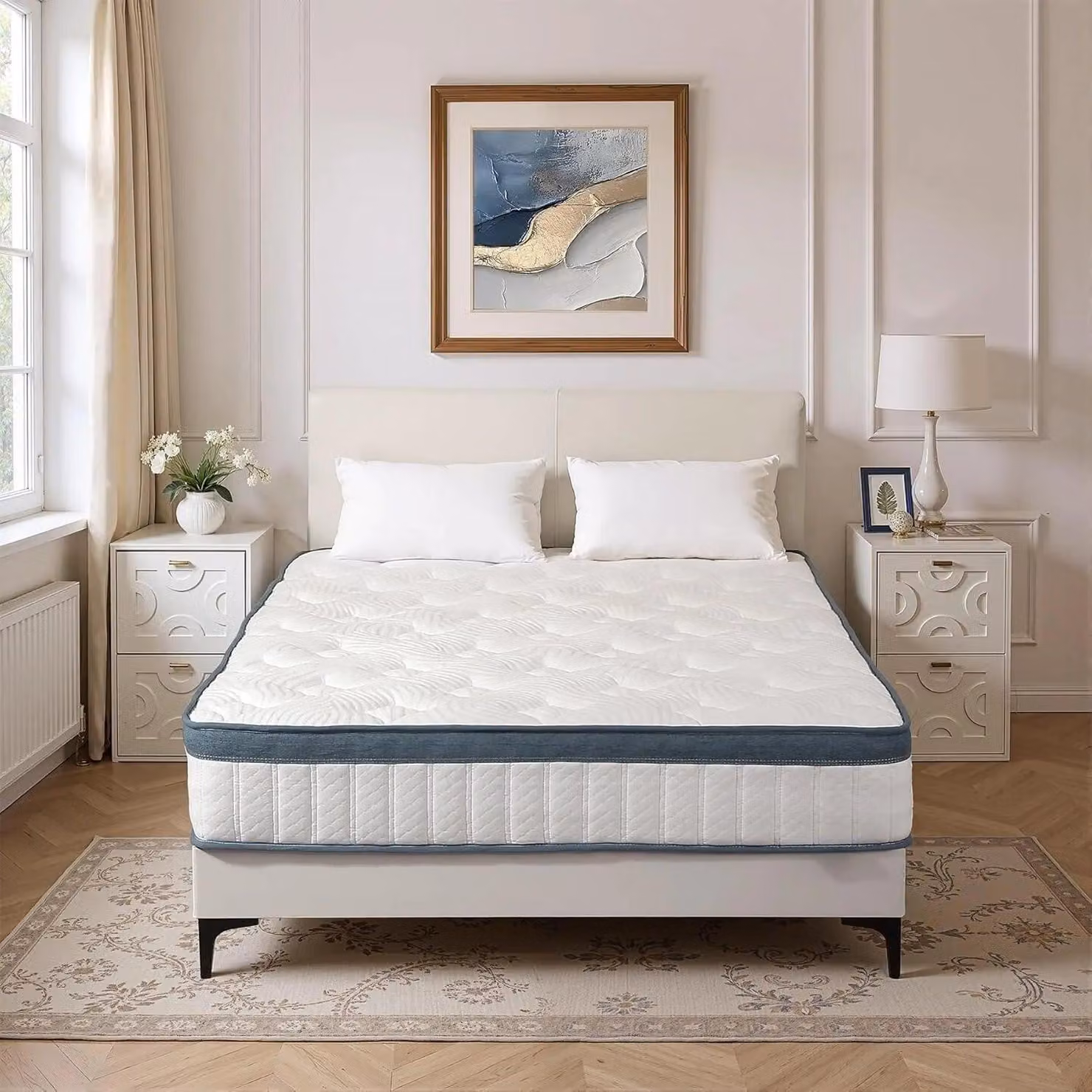 Materassi - Materassi a molle insacchettate - Materassi in schiuma fredda - Materassi a una piazza - Cuscini - 90x200 cm