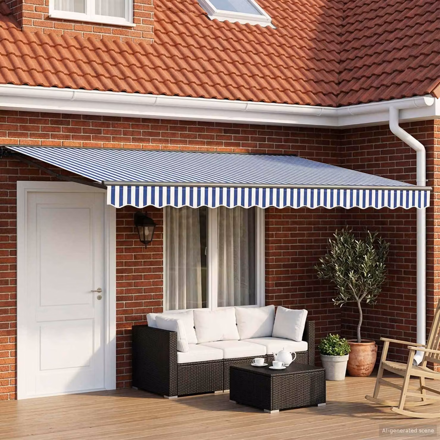 vidaXL Cornice per Tenda Manuale con LED e Telecomando in Alluminio, L: 5 m, H: 3,5 m