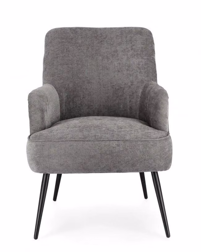 Poltrona da soggiorno Adeline GIORDANOSHOP in tessuto grigio con braccioli L/P/H: 60 x 67 x 79 cm – 2