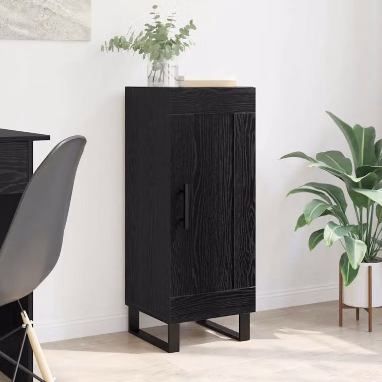 vidaXL Credenza Moderna in Rovere e Nero L/P/H: 34,5 x 34 x 90 cm