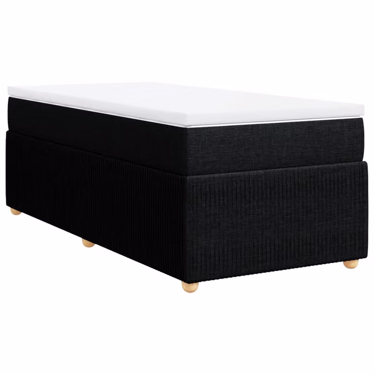Giroletto a Molle con Materasso Nero 90x190 cm in Tessuto