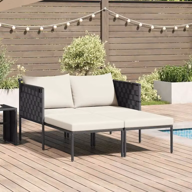vidaXL Lettino da Sole Moderno in Acciaio Verniciato Antracite e Bianco con Braccioli e Tessuto Resistente ai Raggi UV