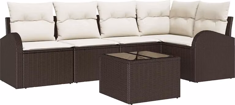 Set di divani con cuscino Marrone Poliestere