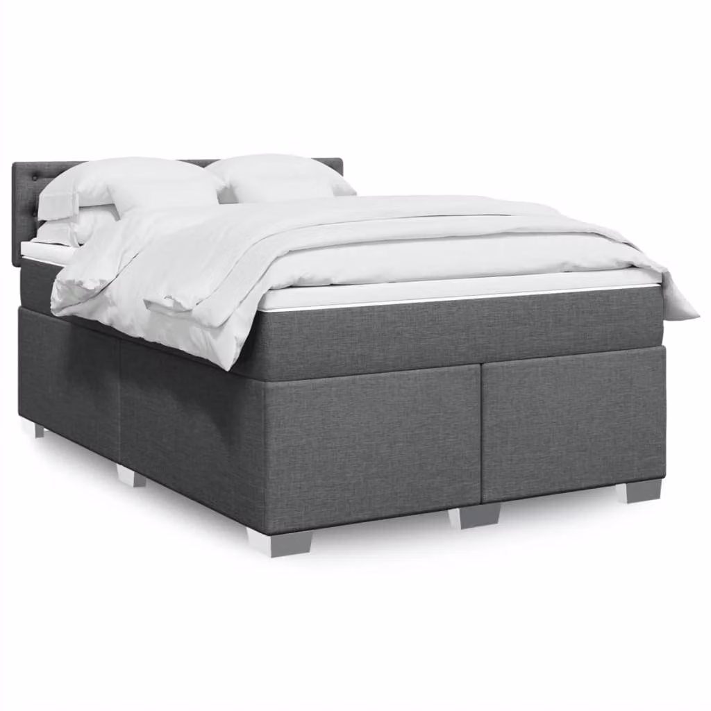 vidaXL Letto Ibrido con Materasso Grigio e Bianco L/P/H: 140 x 190 cm – 1