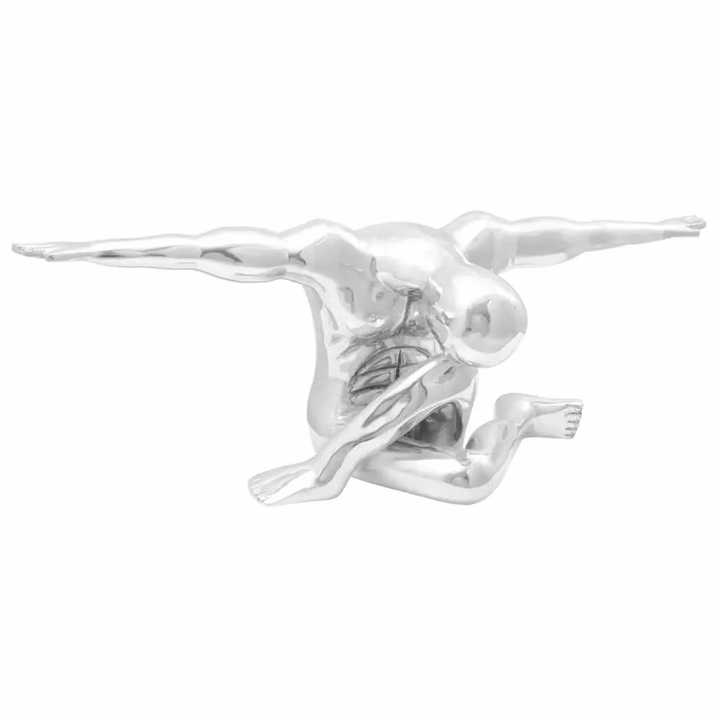 Scultura Moderna Abstract vidaXL in Metallo Argento L: 91,5 cm, P: 32 cm, H: 33 cm