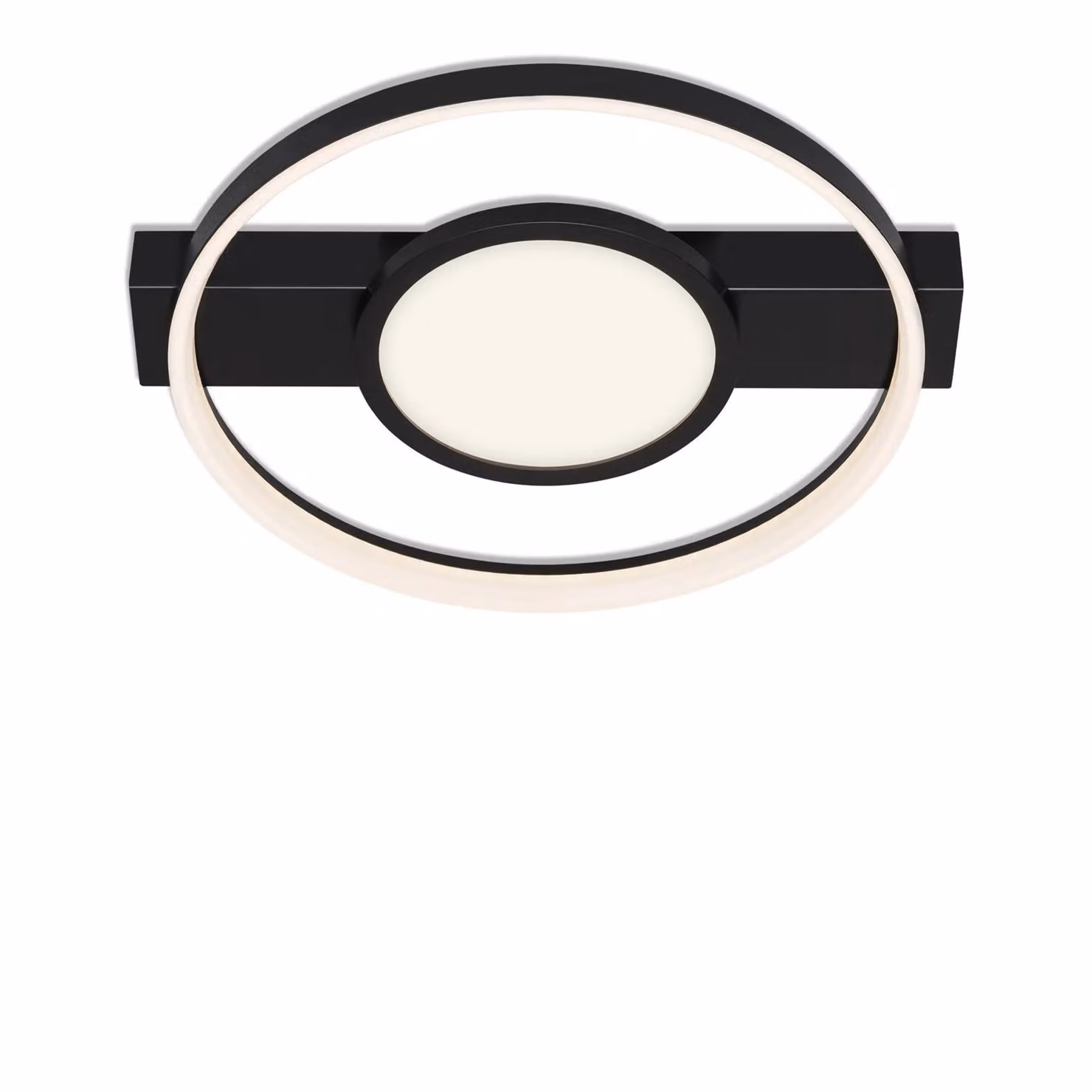 Plafoniera LED, metallo, nero, dimmer a gradini, L 43,5 cm