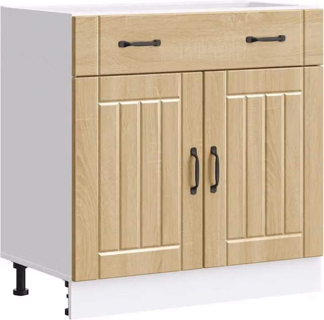 Mobile da cucina Lucca in legno composito 80 x 46 x 81,5 cm ampio spazio contenitivo moderno in legno di rovere Sonoma 02_0050095