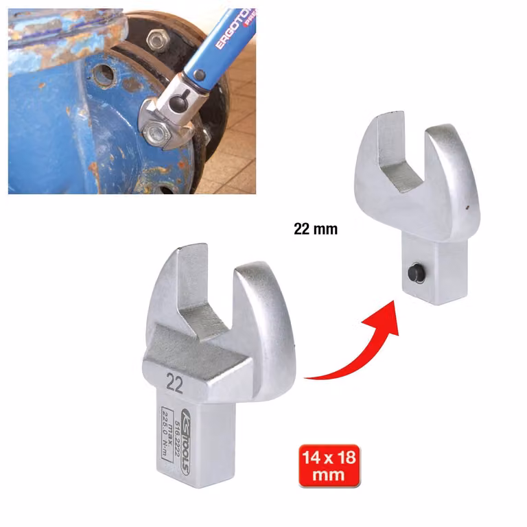 KS TOOLS 14x18 mm Chiave combinata 22 mm - 516.2222