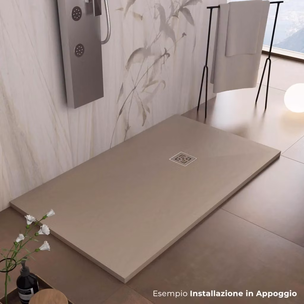 Piatto doccia rettangolare Bonussi in acrilico colore marrone Canton Moka L: 160 cm, P: 70 cm – 2