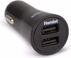 Caricabatterie accendisigari Hamlet USB Type-A 17W Fast Dual Black XPW12U234