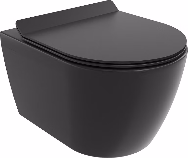Mexen Carmen wc sospeso Rimless Tornado con sedile slim a chiusura rallentata, duroplast, nero opaco - 30880185T