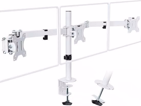 Braccio Monitor 3 Schermi - Braccio Monitor per Laptop - Altezza Regolabile per Monitor - Design Robusto per Multipli Dispositivi