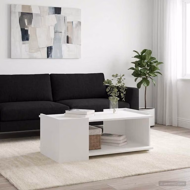 Maison Exclusive - Tavolino bianco 90 x 50 x 33 cm in materiale derivato dal legno