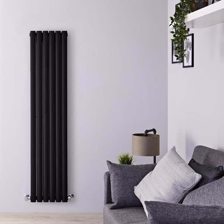 Radiatore Verticale Termosifone Nero Opaco - 1600 x 354mm - 970W - Revive