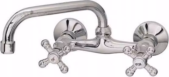 Miscelatore retrò per lavabo a parete