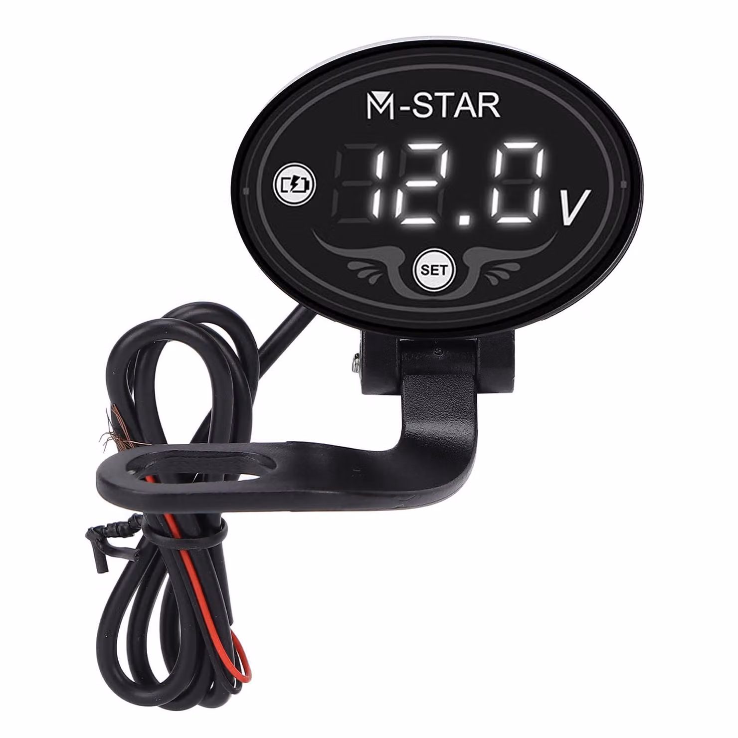 Voltmetro LED per moto, digitale, 9-24 V, intelligente, impermeabile, monitor batteria ABS di alta precisione per una guida sicura
