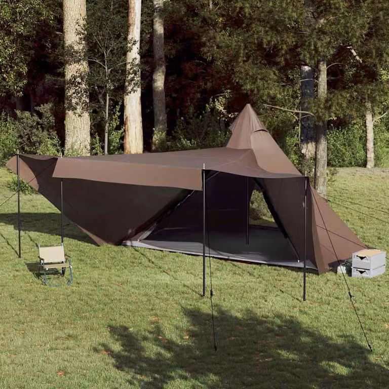 Tenda Familiare Impermeabile vidaXL per 8 Persone, Marrone